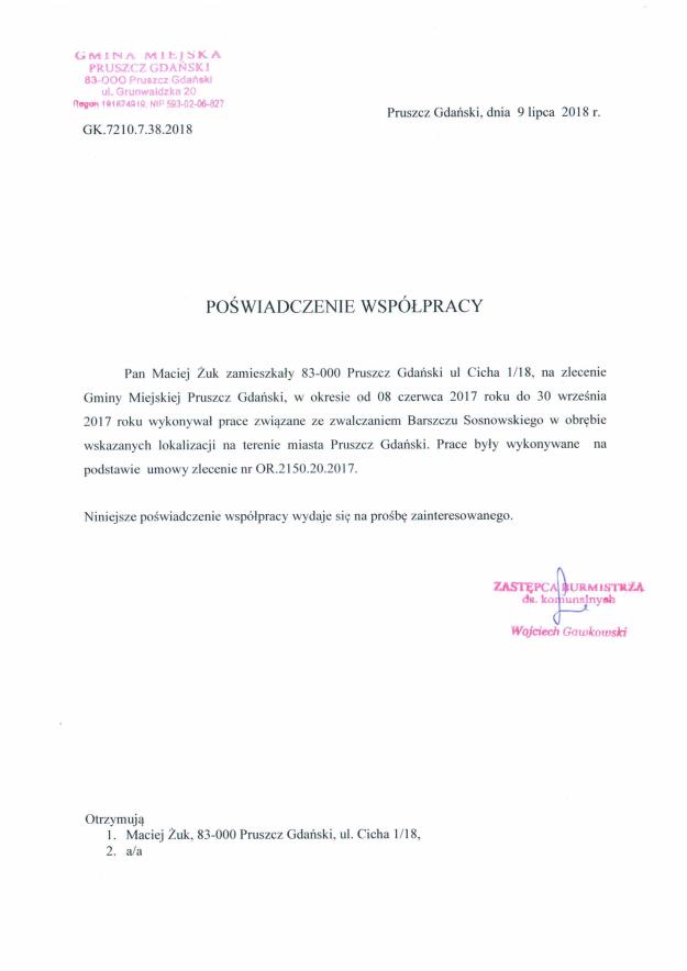 potwierdzenie miasto