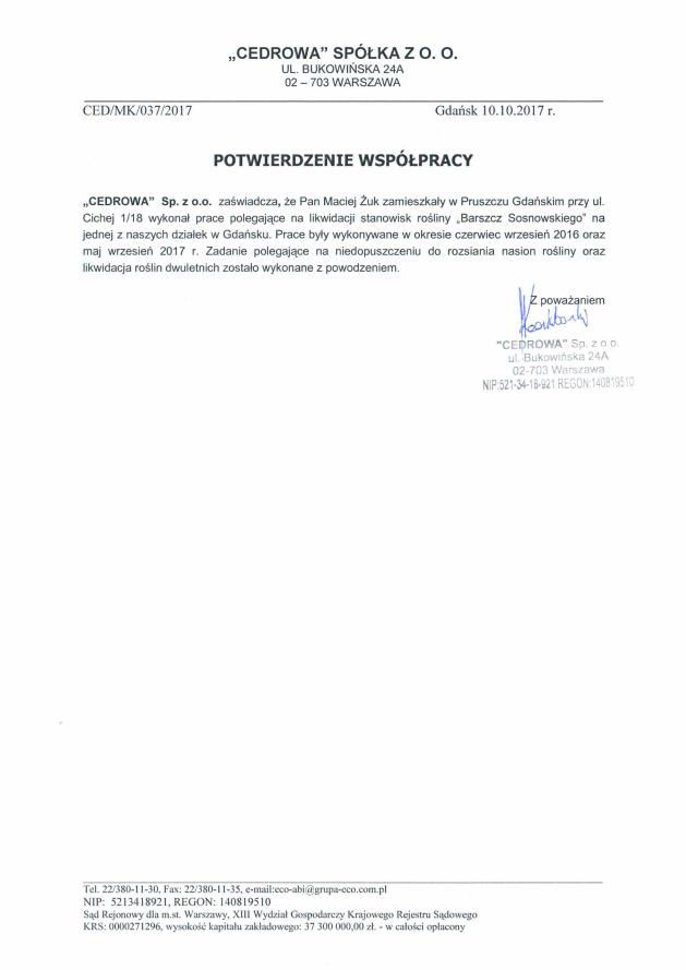 potwierdzenie Szyszkowa